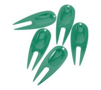 ULTECHNOVO 5 Pièces Fourche à Divot de Golf en Plastique Vert | Outil Compact pour Marques de Balle et Mottes, Usage sur Practice Putting Green et Parcours