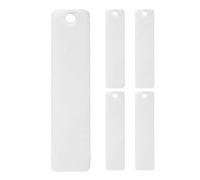 ULTECHNOVO 5 Pièces Porte-clés en Acier Inoxydable Argenté Rectangle 12x50mm Vierge à Graver, Fiable et Polyvalent pour Projets DIY et Créations Artisanales