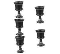 ULTECHNOVO 5 Pièces Vase en Fer forgé Petit décoration décor de Ferme Mariage Maison de Campagne pour Ornement de Pot à Fleurs jardinière d'urne Rustique Vase d'arrangement Floral Le Fer Noir