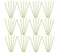 ULTECHNOVO 50 Bâtonnets en Papier à Rayures Blances et Vert Clair pour Barbe à Papa - 300 MM X 10 MM - Accessoires Compatibles Machines Automatiques - Fournitures Jetables pour Fêtes et