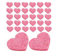 ULTECHNOVO 50 Éponges Visage Compressées en Cellulose Forme Cœur pour Nettoyage Doux, Adaptées Peau Sensible, Couleur Rose, pour Voyage et Trousse de Maquillage