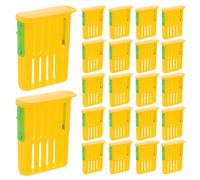 ULTECHNOVO 50 Pièces Cage à Reines pour Abeilles, Cage D'élevage de Reines en Plastique Jaune, Légère, pour Transport et Isolation, Apiculteurs Professionnels et Amateurs
