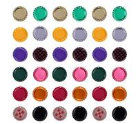 ULTECHNOVO 50 pièces Kit de Fabrication Bijoux avec Capsules de Bière Aplaties Percées Supports DIY pour Pendentifs Photo Couleurs Aléatoires Couleur Aléatoire Couleur Aléatoire
