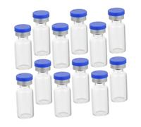 ULTECHNOVO 50 pièces Lot de Flacons Verre avec Bouchons Étanches Petites Fioles pour Échantillons Liquides et Poudre Vials Compactes Réutilisables pour Pharmacie et Voyage