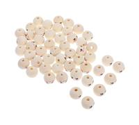 ULTECHNOVO 50 pièces Perles Bois Rondes Visage Souriant pour DIY Artisanat Garçon Fille Perles Naturelles Stables Bois Solide pour Activités de Groupe Bijoux et Décoration Maison