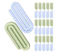 ULTECHNOVO 50 Trombones en Plastique Transparents Verts et Bleus Petits Clips pour Documents et Fichiers Trombones Géants pour Loisirs Créatifs 50 Pièces pour Bureau École et Maison