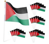 ULTECHNOVO 50pièces Drapeau Palestinien à Main sur Bâtonnet Petit Drapeau pour Événements Sportifs Célébrations et Rassemblements Politiques