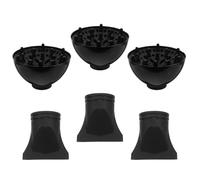 ULTECHNOVO 6 pièces Accessoire Buse Sèche-cheveux Noir Concentrateur Étroit Diffuseur Coiffure Compatible Salon pour Séchage et Stylisme Professionnel