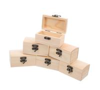 ULTECHNOVO 6 Pièces Coffret Bois Vintage Petit Coffre à Trésor avec Charnière et Loquet Métallique Boîte de Rangement Robuste pour Bijoux et Objets Précieux Organiseur Compact pour Loisirs