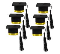 ULTECHNOVO 6 Pièces Décoration De Chapeau De Docteur Couvre-Bouteilles à Bouchon Diplômé pour L'obtention du Diplôme Vin Faire La Fête Tout Petit Yellow Feutrine