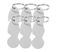 ULTECHNOVO 6 pièces Lot de Jetons Métalliques pour Chariot de Courses Porte Clés Résistant Acier Inoxydable Ouvre Panier Pratique pour