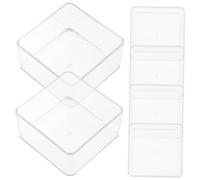 ULTECHNOVO 6 pièces Lot de Organisateurs de Transparente Réutilisables pour Bureau Cuisine Salle de Bain Boîtes de Rangement pour Snacks Cosmétiques et Ustensiles Bacs de Rangement
