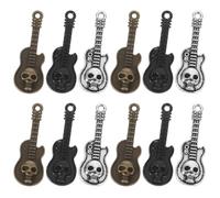ULTECHNOVO 60 pièces Lot de Pendentifs Guitare Crâne Vintage Alliage Résistant Breloques Gothiques pour Fabrication de Bijoux DIY Bracelet Collier Boucle Oreille Accessoire Punk Halloween