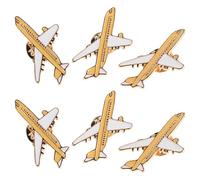 ULTECHNOVO 6pcs Épingles Avion Classiques en Métal Argenté, Épingle Légère pour Veste et Chapeau, Accessoire Stylé pour Foulards et Présents D'anniversaire