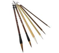 ULTECHNOVO 6pièces Pinceaux Chinois de Calligraphie Poils Souples et Longs pour Peinture et Écriture Traditionnelles Portable pour Débutants et Artistes