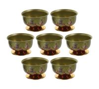 ULTECHNOVO 7 Pièces Coupe à Eau Bouddhiste Style Vintage, en Alliage | Finition Polie Intérieure, Bord Rond Lisse, Résistance au Feu la Chaleur, pour Thé ou Résine Couleur Aléatoire