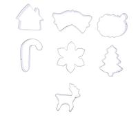 ULTECHNOVO 7 pièces Set de Emporte Noël Acier Inoxydable Moules à Biscuits pour Pâtisserie DIY Découpoirs Hiver pour Gâteaux Pancakes et Décorations Festives