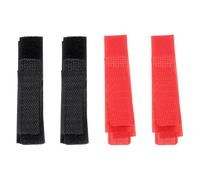 ULTECHNOVO 8pcs Colliers Anti-Crochet pour Coqs en Nylon Noir et Rouge, Anneaux de Cou Portables pour Animaux, Prévention du Chant du Coq