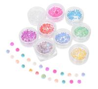 ULTECHNOVO 9 boîtes Boîte de Perles Verre pour Nail Art Perles Plates Durables Décoration Manucure Colorée pour Ongles Coffret Nail Beads pour Créations Originales