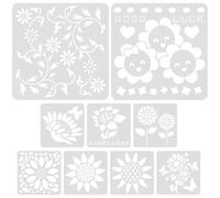 ULTECHNOVO 9 Pièces Pochoirs Décoratifs Mandala en PET Blanc, Réutilisables et Pratiques pour Peinture sur Murs et Bois, Activités Manuelles