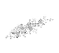 ULTECHNOVO Accessoire Cheveux Mariée Fleur Argentée avec Strass et Perles Bandeau Floral Élégant pour Mariage Soirée et Cérémonies Coiffe Raffinée pour Femmes