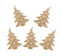 ULTECHNOVO Acier Inoxydable Pendentifs Sapin de Noël DIY 5 Pièces | Étoiles Lisses sans Bavures, Trou pour Chaîne, Cordon ou Fil, Création Personnalisée, Colliers, Porte-clés, Loisirs Créatifs