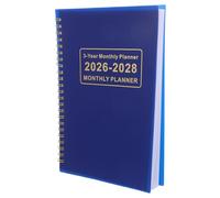 ULTECHNOVO Agenda Mensuel et Hebdomadaire 2026-2028 Carnet de Planning 36 Mois Format Compact Bleu Couverture Pelliculée et Dorure Organiseur Papier pour Gestion du Temps au Bureau et