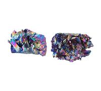 ULTECHNOVO Amas De Cristaux Naturel Irrégulier 45g en Lot De 2, Ornement en Pierres Naturelles Multicolores, Décoration Maison Bureau Jardin Aquariophilie