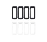 ULTECHNOVO Anneaux en Silicone Matériau Silicone Noir et Blanc Style Classique Simple Lot de 8 Boucle Compatible pour Bracelet Montre Adaptés la Plupart des Bracelets