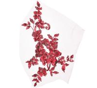 ULTECHNOVO Applique Fleur Thermocollante Dentelle Brodée Rouge Vin avec Perles et Sequins Patch Floral Décoratif pour Vêtements DIY et Costumes