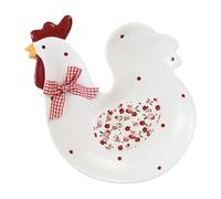 ULTECHNOVO Assiette Céramique Forme de Poule Rouge Motif Fleuri Plateau de Service pour Dessert et Collation Petite Pratique pour Usage Domestique
