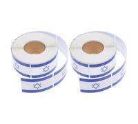 ULTECHNOVO Autocollants Drapeau D’Israël 1000 Pcs en 2 Rouleaux Étiquettes Adhésives pour Scrapbooking Agendas Bouteilles D’Eau et Décoration de Voyage Autocollants Réutilisables et
