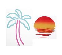 ULTECHNOVO Autocollants Palmier Plage 2 Pièces Anti-Rayures pour Voitures et Camions, Stickers Décoratifs pour Vitres Latérales et Ordinateurs Portables, Adaptés Usage Extérieur