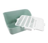 ULTECHNOVO Bac à Litière pour Lapin, Toilettes pour Animaux en Abs, Angle à 4 Coins, Vert Clair, pour Lapin et Furet, Apprentissage Propreté en Cage