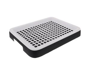 ULTECHNOVO Bac à Litière Rectangulaire pour Lapin et Cochon d'Inde Design de Clôture Surélevée et Fond Épais en PP pour Prévention des Éclaboussures et Apprentissage Fixe