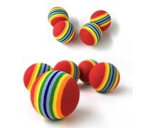 ULTECHNOVO Balle Jouet pour Chien Arc-en-Ciel Eva, Lot de 12 Pièces