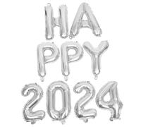 ULTECHNOVO Ballons Décoratifs Aluminium Argenté Happy pour Décoration Fête An Set Complet