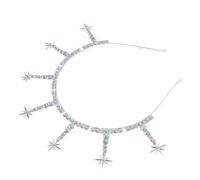 ULTECHNOVO Bandeau Bohème en Alliage Strass Étincelants, Accessoire Cheveux D’étoile à Six Branches, Serrage-tête Léger et Confortable pour Mariage, Enterrement de Vie de Jeune Fille et