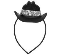 ULTECHNOVO Bandeau Chapeau Mini Haut-de-forme Noir en Polyester Prise Sécurisée, Style Vintage Élégant pour Femmes, pour Carnaval et Fêtes Costumées