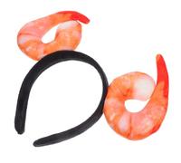 ULTECHNOVO Bandeau Cheveux Créatif Crevette Réaliste en Fibre de Polyester Orange, Accessoire Costume Amusant pour Fête et Collection Déguisement