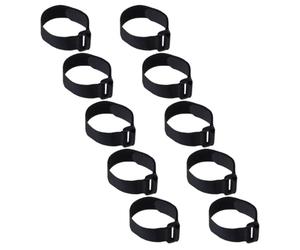 ULTECHNOVO Bandes de Course à Trois Jambes en Nylon Noir 20x300 Mm Boucle Réglable - Lot de 10 Sangles Élastiques Réutilisables pour Jeu de Coopération en Extérieur et Entraînement D’équipe