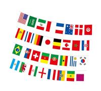 ULTECHNOVO Bannière à Ficelle Coupe Monde Drapeaux Monde en Tissu Polyester, Décoration de Bar et Fête pour Jeux et Soirées Costumées, Artisanat Fin et Texture