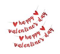 ULTECHNOVO Bannière à Paillettes Saint-valentin, 2 Ensembles de Drapeaux Rouges Scintillants, Décoration Festive pour Chambre et Fête en Intérieur ou Extérieur