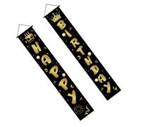 ULTECHNOVO Bannière de Porte D'anniversaire Design Mots en Polyester Pongee, 1 Paire Style Mode, Facile à Créer une Ambiance Joyeuse pour Décorations de Fête