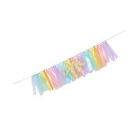 ULTECHNOVO Bannière Suspendue Anniversaire Bébé 40x80 Cm Jupe Tutu pour Chaise Haute Décoration Guirlande Fête Arc-en-ciel Accessoire Photo Réutilisable pour Table et Mur