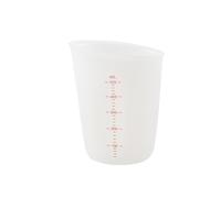 ULTECHNOVO Bécher Gradué en Silicone Blanc 500ml Double Graduation Visible, Facile à Lire et Nettoyer, Cuisine et Laboratoire