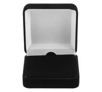 ULTECHNOVO Boîte à Bijoux en Velours Noir Intérieur Plat Coffret à Bagues et Médailles Boîte de Rangement Compacte Couvercle à Rabat pour Voyage et Présentation de Badges