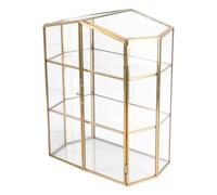 ULTECHNOVO Boîte à Bijoux en Verre 3 Étages Multicouche, Organisateur de Cosmétiques et Bijoux, Rangement de Bureau Transparent pour Maquillage, Coffret de Stockage Domestique Pratique