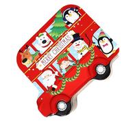 ULTECHNOVO Boîte à Biscuits de Noël en Fer-Blanc Étanche Boîte à Friandises Festive de Voiture Rouge Rangement Créatif pour Bonbons et Gâteaux Accessoire Décoratif pour Fêtes de Noël