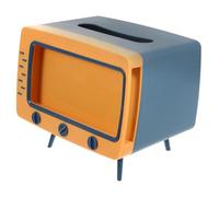 ULTECHNOVO Boîte à Mouchoirs de Télévision Rétro, Plastique Bleu Océan, Distributeur de Papier Hygiénique, Support Téléphone Intégré, pour Bureau et Salle de Bain, Accessoire de Rangement
